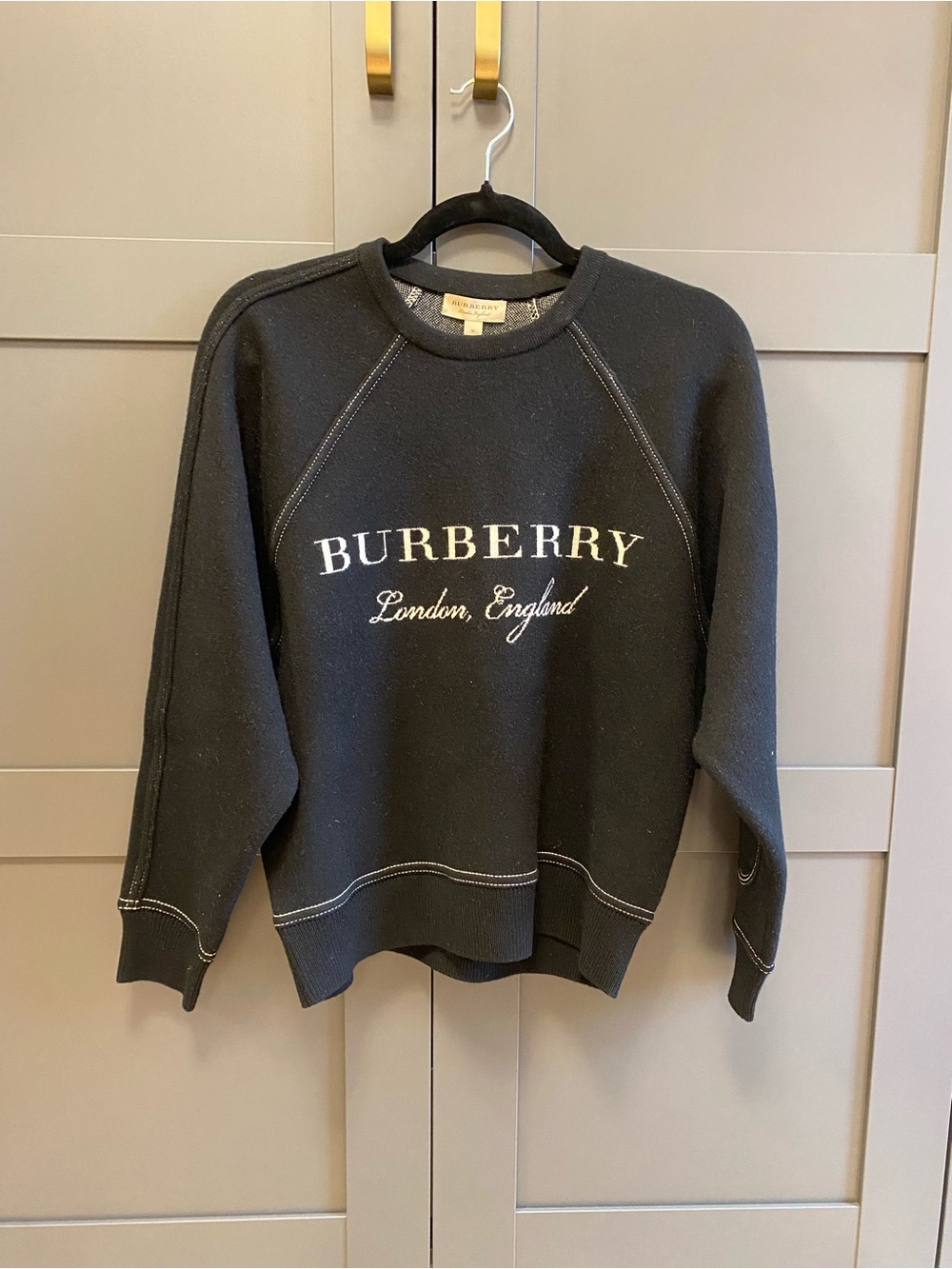 Burberry Women’s Black Logo Crewneck Sweatshirt